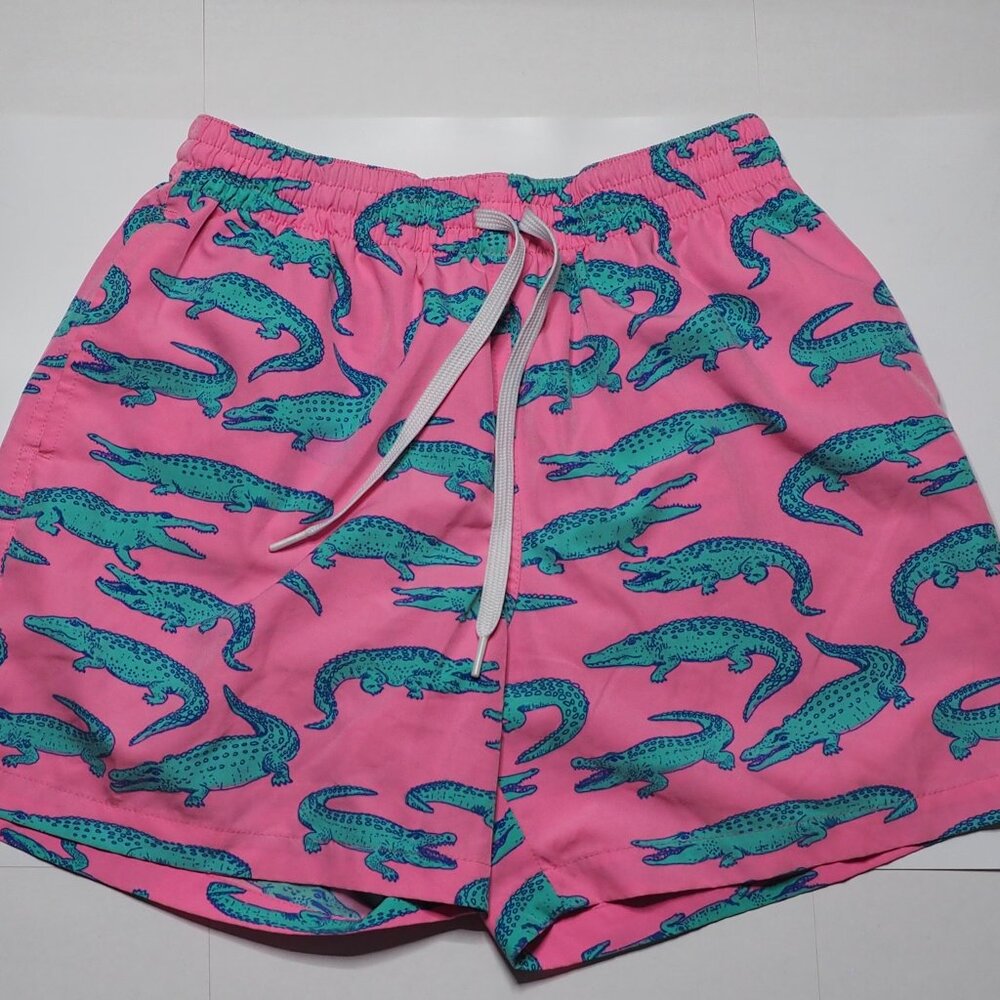 Chubbies Pink Alligator Swim Trunks